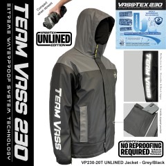 Team Vass 230 UnLined Jacket in Grey & Black by Vass Textiles Ltd